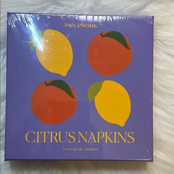 Piecework Citrus Napkins Set - Picture 1 of 2